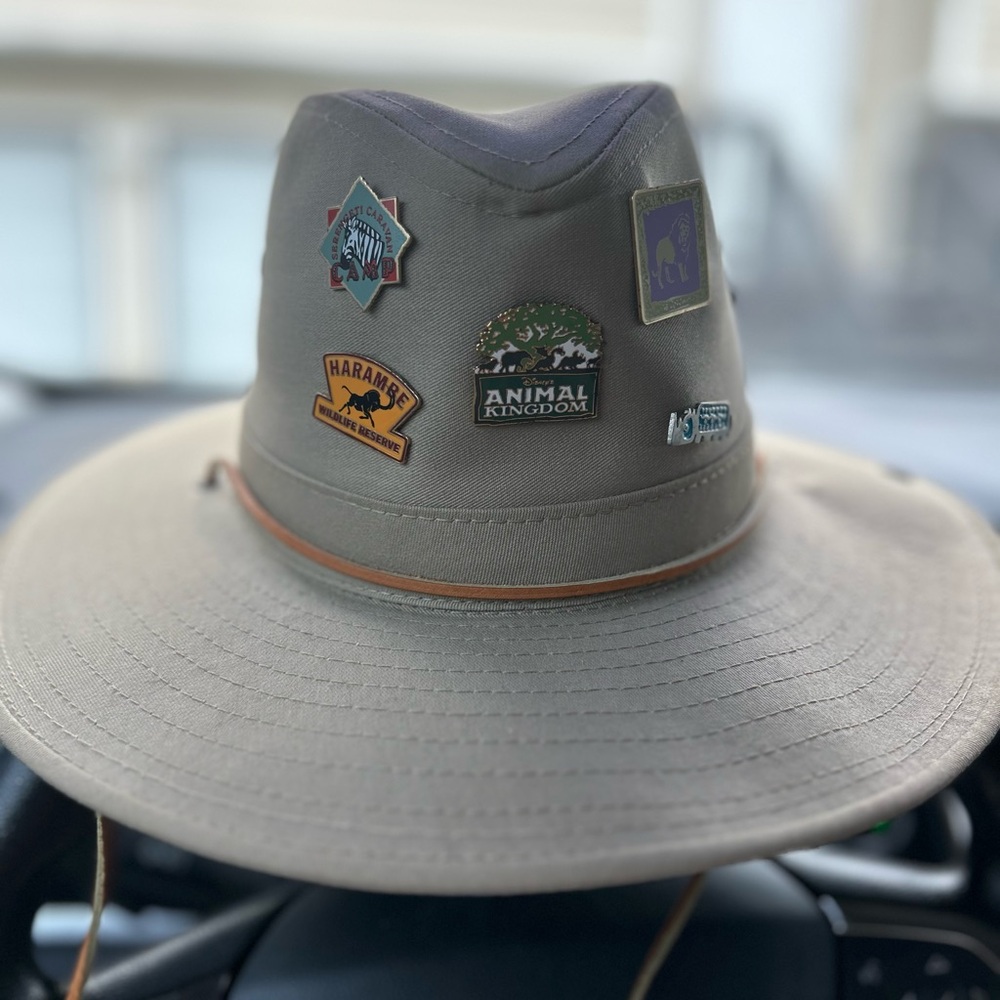 Vintage Walt Disney World Safari Hat Collectible Animal Kingdom Pins Mens S